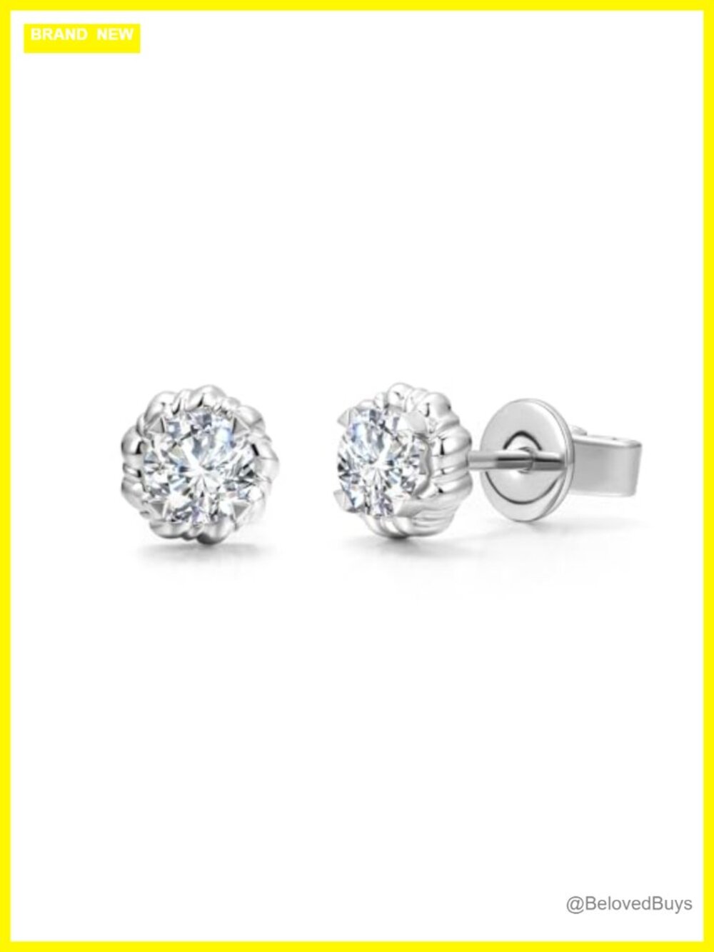 Lab-Grown Diamond Stud Earrings Sterling Silver 0.6 Ct Fine Jewelry Gift for